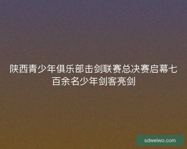 陕西青少年俱乐部击剑联赛总决赛启幕七百余名少年剑客亮剑