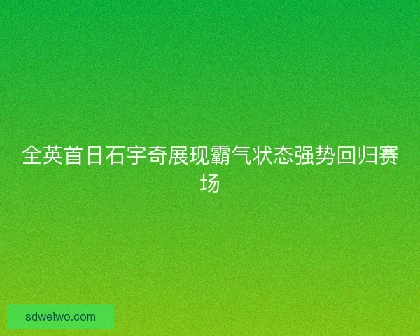 全英首日石宇奇展现霸气状态强势回归赛场