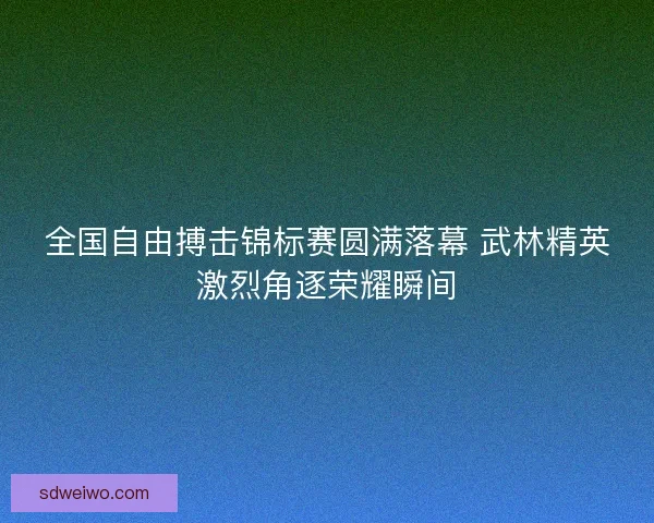 全国自由搏击锦标赛圆满落幕 武林精英激烈角逐荣耀瞬间 全国自由搏击锦标赛圆满落幕 武林精英激烈角逐荣耀瞬间