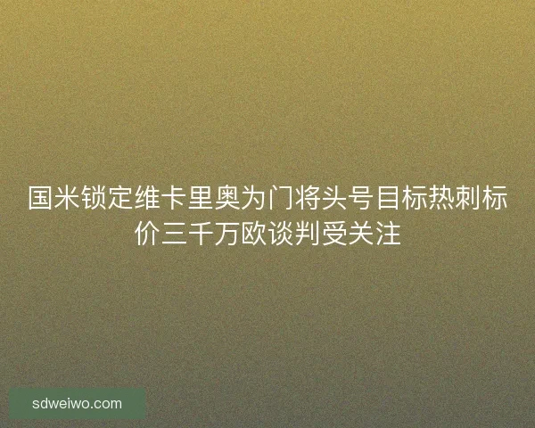 国米锁定维卡里奥为门将头号目标热刺标价三千万欧谈判受关注 国米锁定维卡里奥为门将头号目标热刺标价三千万欧谈判受关注